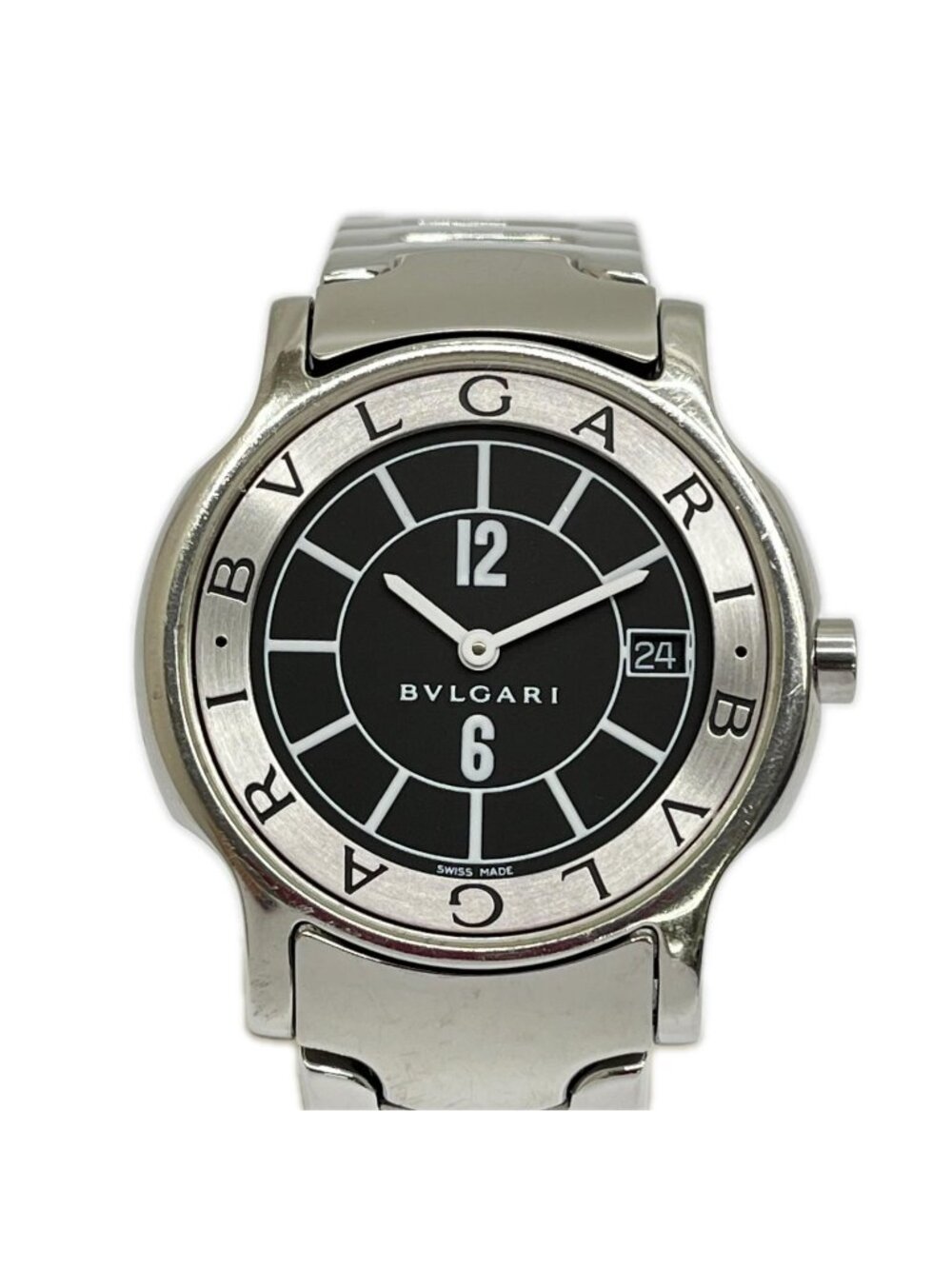 Bvlgari Quartz Watch Solotempo 2026.07 Silver Black